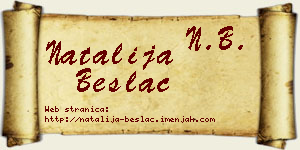 Natalija Beslać vizit kartica